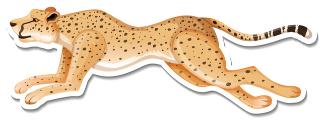 A sticker template of leopard cartoon character © blueringmedia