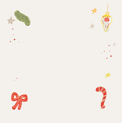 hand drawn Merry Christmas card vector illustration