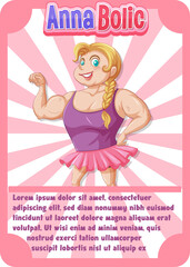 Character game card template with word Anna Bolic