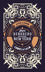 Western card with vintage style