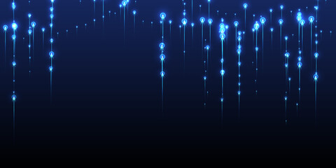 Upward vertical line streams data flows vector.