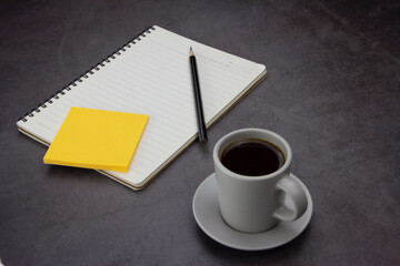 Coffee cup. Top view with copyspace for your text.