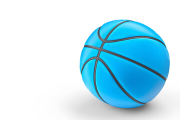 Blue basketball ball isolated on white background