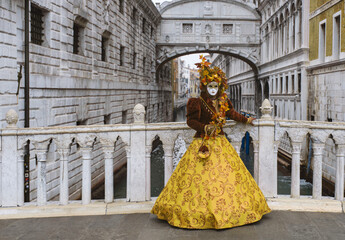 Colorful carnival masks at a traditional festival in Venice, Italy