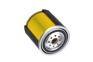 Filter Element with New Car Oil Filter in a Black Housing. 3d Rendering