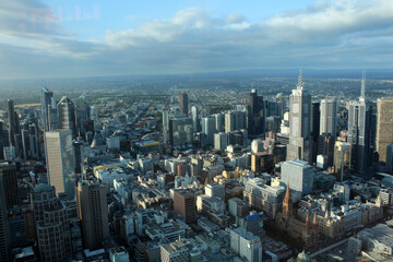 Fototapeta na wymiar View of the Melbourne skyline, Australia