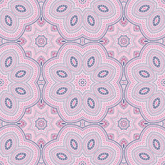 Islamic traditional floral vector seamless ornament. Fabric patchwork design. Ornate spanish pattern. Ceramic print design. Flower and leaves elements texture.