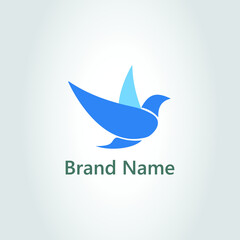 The minimalist concept of Blue bird logo design. Bird icon design.