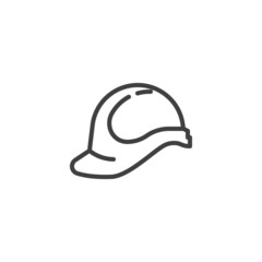 Safety hard hat line icon