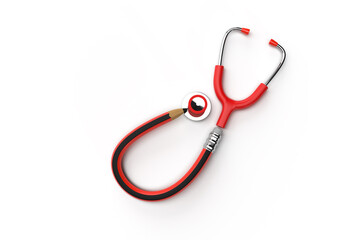 3d Render Medical Stethoscope Pen Tool Created Clipping Path Included in JPEG Easy to Composite.