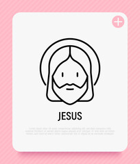 Christianity, Jesus thin line icon. Vector illustration.