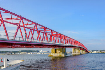 北海道　東部　厚岸の海と橋と町