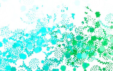 Light Green vector doodle template with flowers