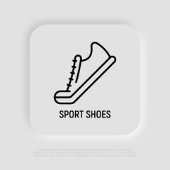 Sport shoes thin line icon. Modern vector illustration of sneakers.