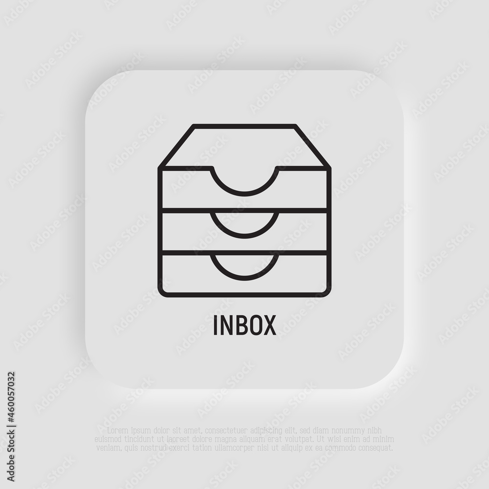 Poster inbox message thin line icon. modern vector illustration of web communication.