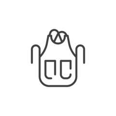 Apron with pocket line icon