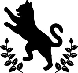 紋章風の猫のシルエット