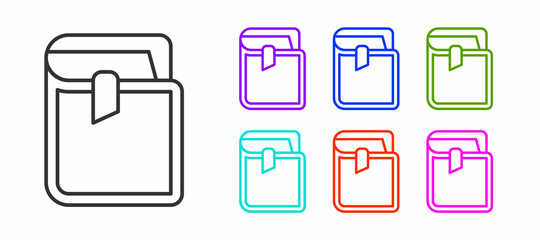 Black line Book icon isolated on white background. Set icons colorful. Vector
