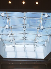 A close-up on a glass roof.