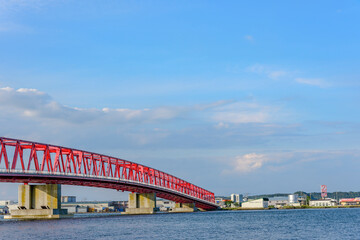 北海道　東部　厚岸の海と橋と町