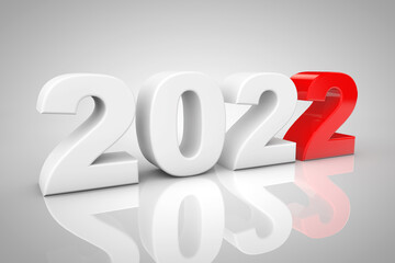 New Year 2022 3d Sign. 3d Rendering