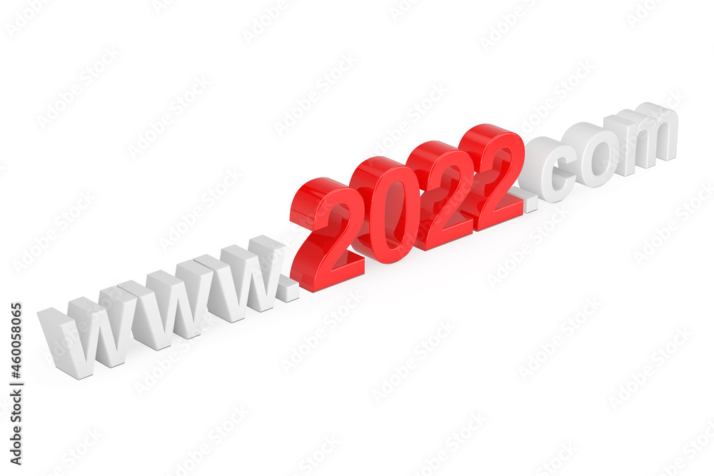 Poster 2022 New Year Concept. WWW 2021 Com Site Name. 3d Rendering