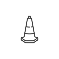 Traffic cone line icon