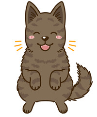 喜ぶ甲斐犬（赤虎毛）