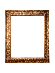 Fototapeta premium Vintage golden wood frame isolated on white background