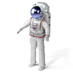 Astronaut isolated on white background - 3D illustration