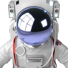 Fototapeta premium Astronaut, front view, close-up composition - 3D illustration