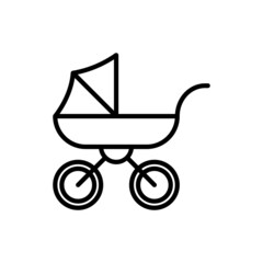 Fototapeta na wymiar Baby carriage thin line icon. Modern vector illustration.