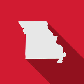 Missouri state map with long shadow