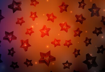 Dark Red vector texture with beautiful stars.