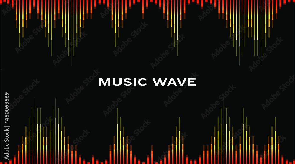 Aufkleber horizontal banner with rainbow equalizer elements. pulse music player background. audio colorful sou