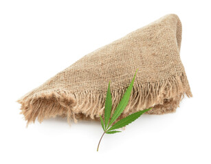 Hemp cloth on white background