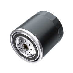 New Car Oil Filter in a Black Housing. 3d Rendering