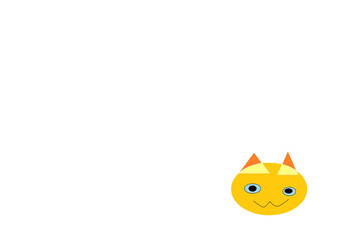 simple cat head cartoon drawing on white background