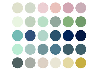 Highlights Covers. pastel pink, beige, blue and green palette.