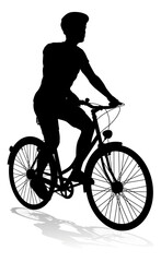 Obraz premium Bike and Bicyclist Silhouette