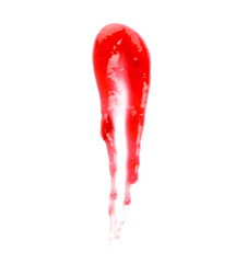 Smear of tasty cranberry jam on white background