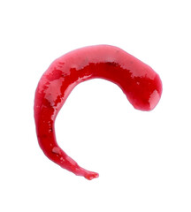 Delicious cranberry jam on white background