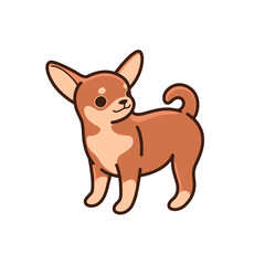 Сhihuahua. Cute dog character. Vector illustration in cartoon style for poster, postcard.