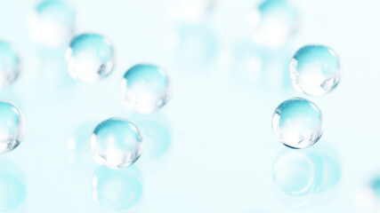 Macro shot of hydrogel balls in freeze motion.