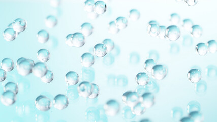 Macro shot of hydrogel balls in freeze motion.