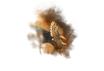 Regaliceratops Dinosaur on smoke background