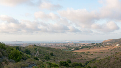 Fototapeta na wymiar Panorama del mar menor desde calblanqe