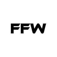 FFW letter logo design with white background in illustrator, vector logo modern alphabet font overlap style. calligraphy designs for logo, Poster, Invitation, etc.