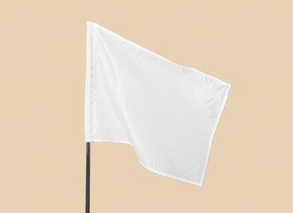 White flag on color background