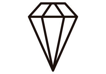Icono negro de diamante en fondo blanco.